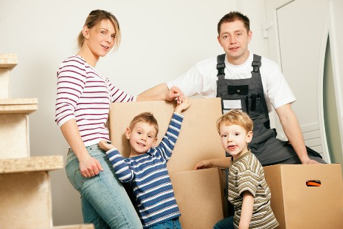 Office furniture being moved efficiently